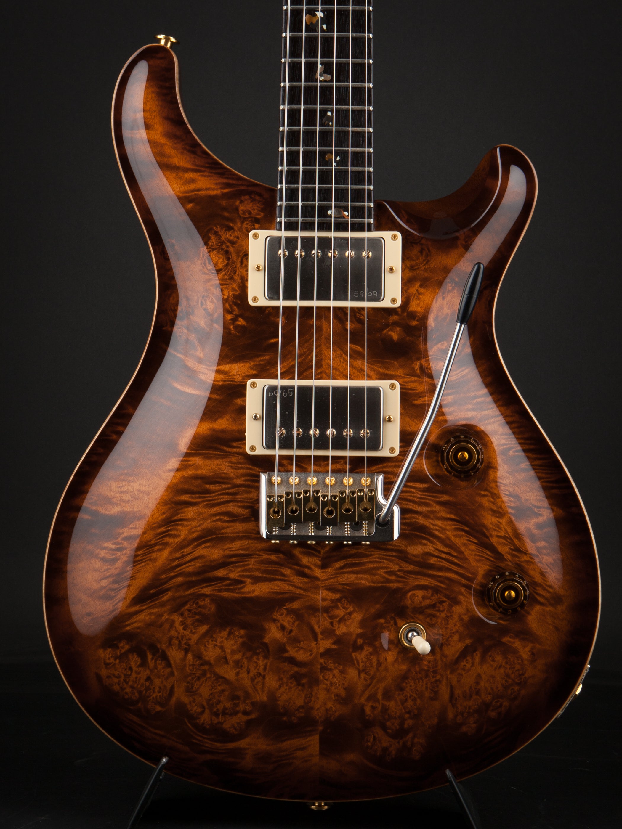 PRS Private Stock: Custom 24 Burl with Solid Rosewood Neck - Copperhead Smoked Burst #2688