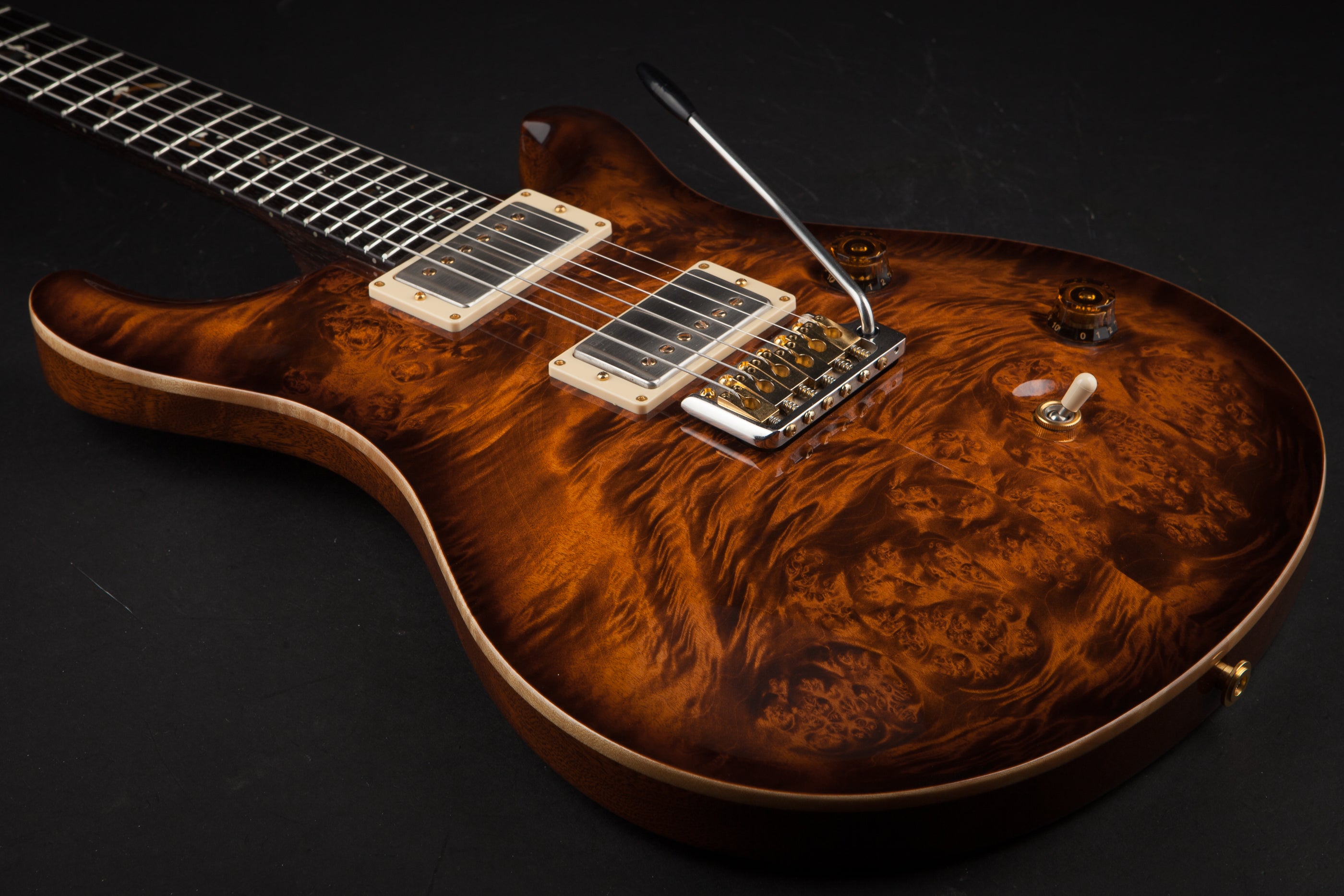 PRS Private Stock: Custom 24 Burl with Solid Rosewood Neck - Copperhead Smoked Burst #2688