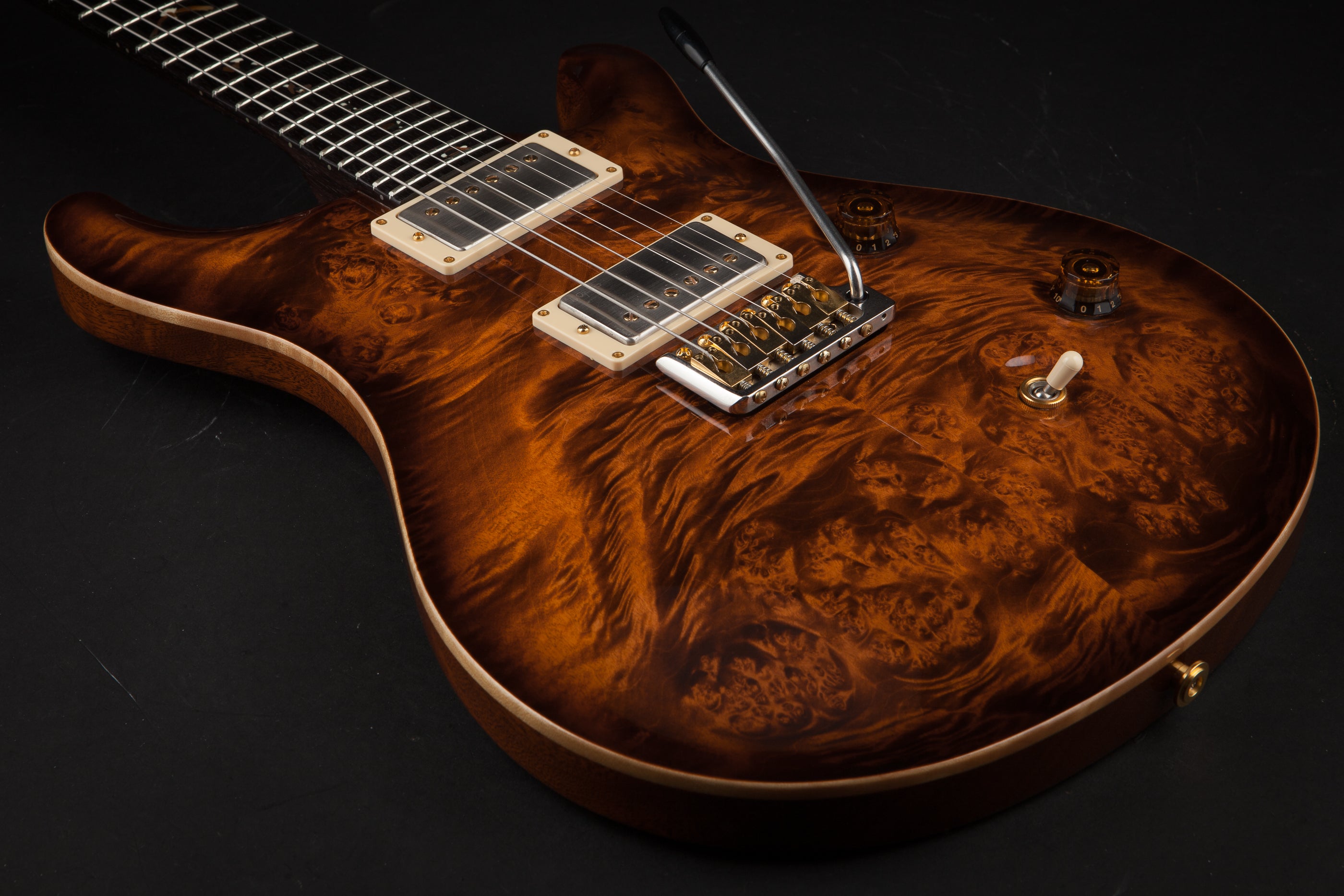 PRS Private Stock: Custom 24 Burl with Solid Rosewood Neck - Copperhead Smoked Burst #2688