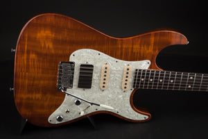 Tom Anderson: Hollow Drop Top Classic Koa Top - Honey Shaded Edge with Binding #08-31-11A