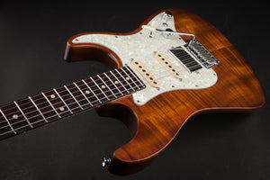 Tom Anderson: Hollow Drop Top Classic Koa Top - Honey Shaded Edge with Binding #08-31-11A