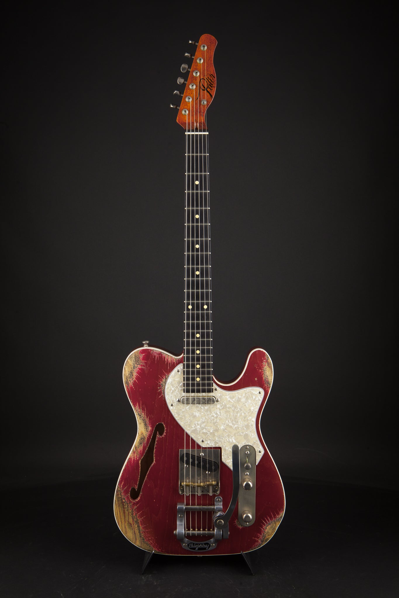 Palir Guitars Titan Thinline Candy Apple Red with Bigsby #124196