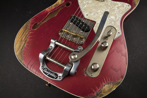 Palir Guitars Titan Thinline Candy Apple Red with Bigsby #124196