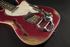 Palir Guitars Titan Thinline Candy Apple Red with Bigsby #124196