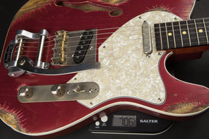 Palir Guitars Titan Thinline Candy Apple Red with Bigsby #124196
