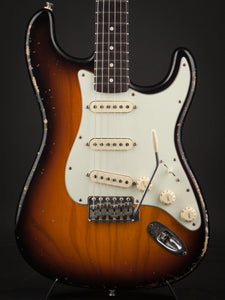Smitty Guitars: Classic S Light Relic - 3-Tone Sunburst with Mastergrade Roasted Flame Maple Neck