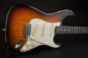 Smitty Guitars: Classic S Light Relic - 3-Tone Sunburst with Mastergrade Roasted Flame Maple Neck