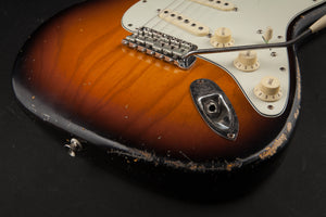 Smitty Guitars: Classic S Light Relic - 3-Tone Sunburst with Mastergrade Roasted Flame Maple Neck