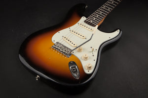 Smitty Guitars: Classic S Ultra Light Relic - 3-Tone Sunburst with Mastergrade Roasted Flame Maple Neck