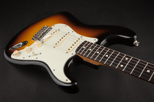 Smitty Guitars: Classic S Ultra Light Relic - 3-Tone Sunburst with Mastergrade Roasted Flame Maple Neck