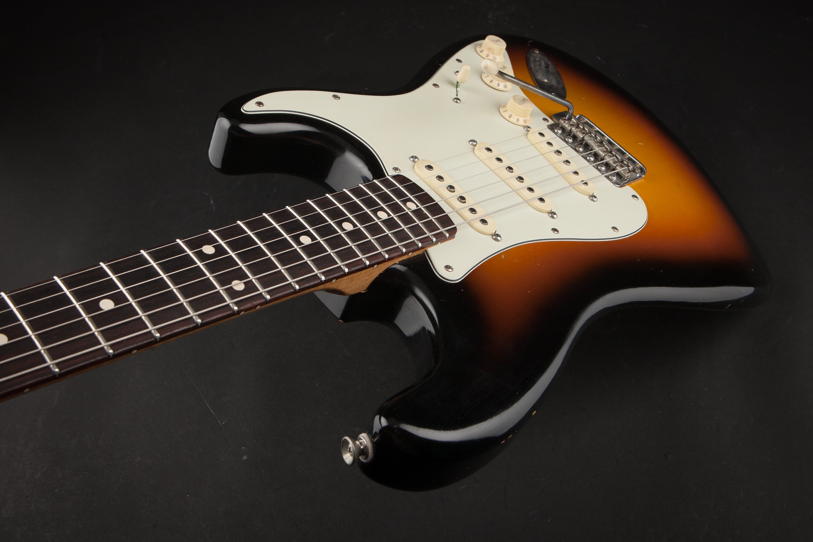 Smitty Guitars: Classic S Ultra Light Relic - 3-Tone Sunburst with Mastergrade Roasted Flame Maple Neck
