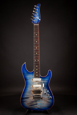 Tom Anderson: Drop Top with Hand Selected Top - Natural Jack's Blue Burst with Binding #11-05-18A