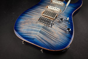 Tom Anderson: Drop Top with Hand Selected Top - Natural Jack's Blue Burst with Binding #11-05-18A