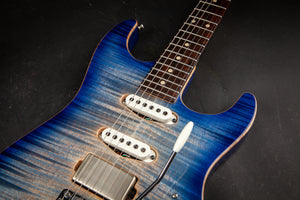 Tom Anderson: Drop Top with Hand Selected Top - Natural Jack's Blue Burst with Binding #11-05-18A