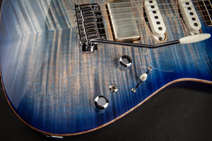 Tom Anderson: Drop Top with Hand Selected Top - Natural Jack's Blue Burst with Binding #11-05-18A