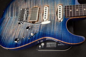 Tom Anderson: Drop Top with Hand Selected Top - Natural Jack's Blue Burst with Binding #11-05-18A