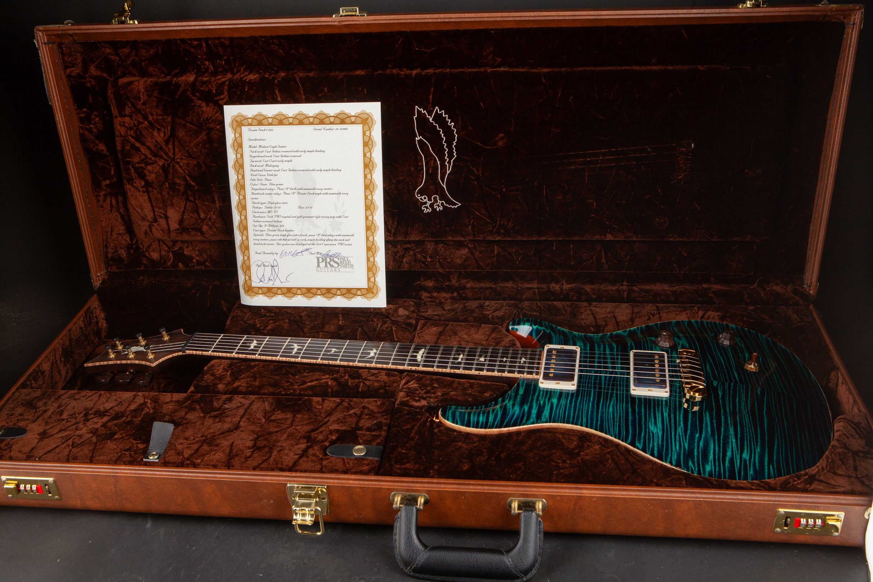 PRS Private Stock: Modern Eagle Quatro, Solid Rosewood Neck - Blue Green #2922