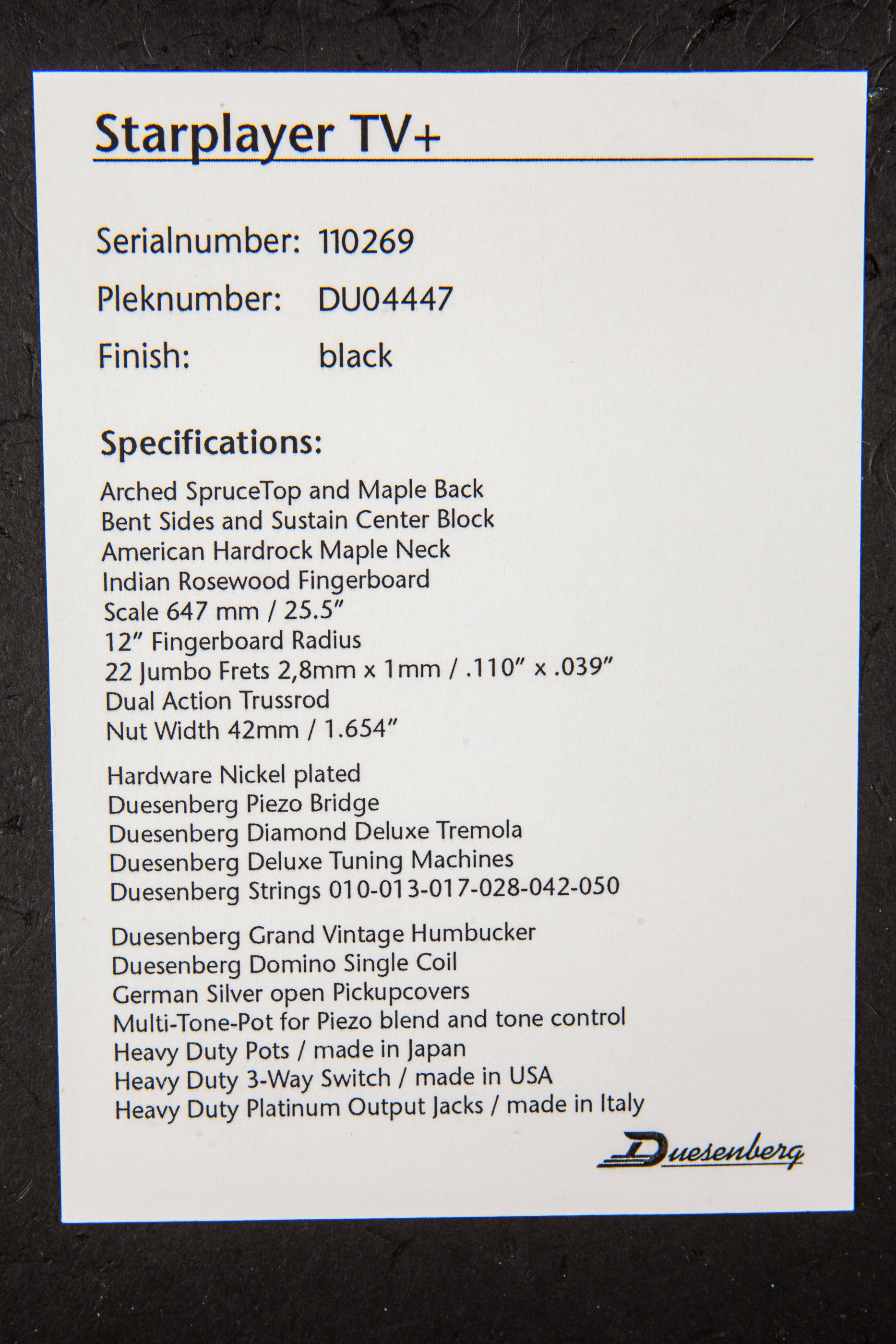 Duesenberg: Starplayer TV+ - Black #110269