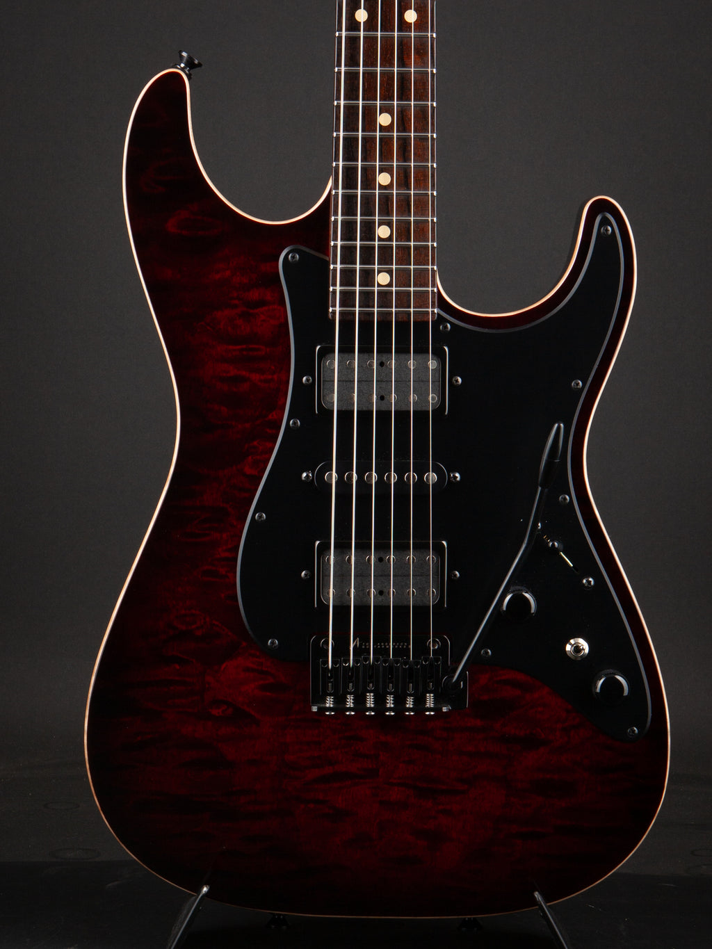 Tom Anderson: Drop Top Classic - Cajun Red to Dark Red Burst with Binding #08-14-19P