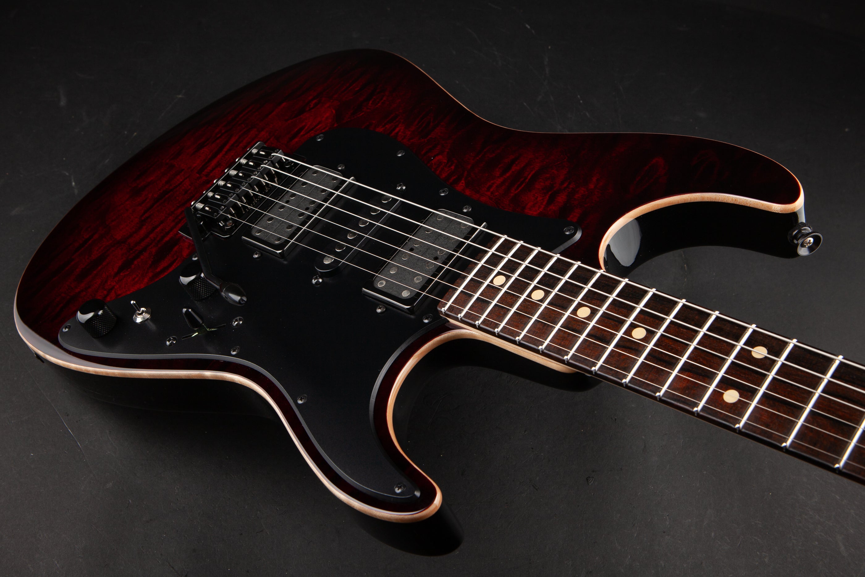 Tom Anderson: Drop Top Classic - Cajun Red to Dark Red Burst with Binding #08-14-19P