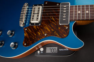 Patrick James Eggle: Macon Special Meteor Blue With Roasted Flamed Maple Neck #30756