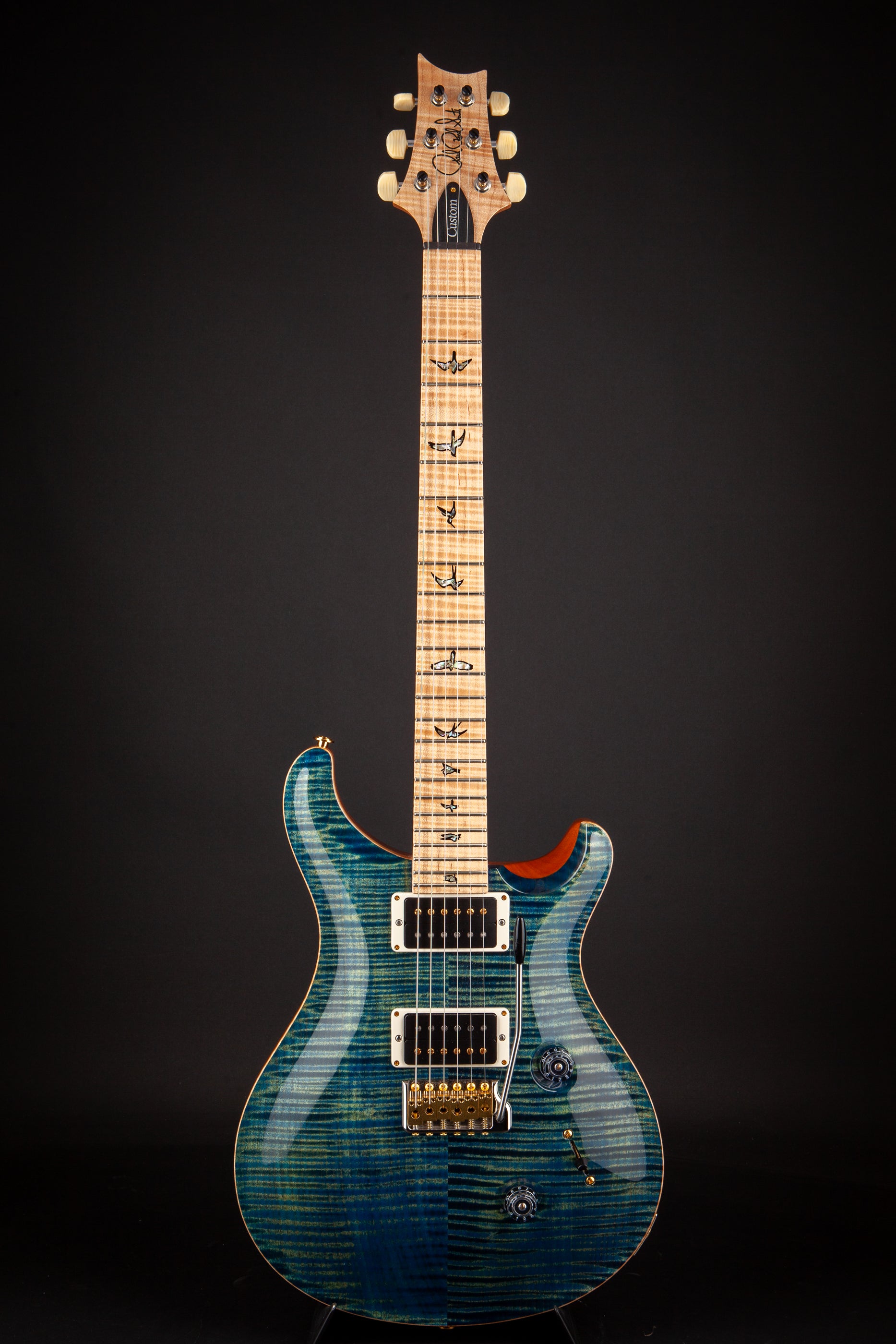 PRS Guitars: Custom 24 10-Top Limited Flame Maple Neck River Blue #243517