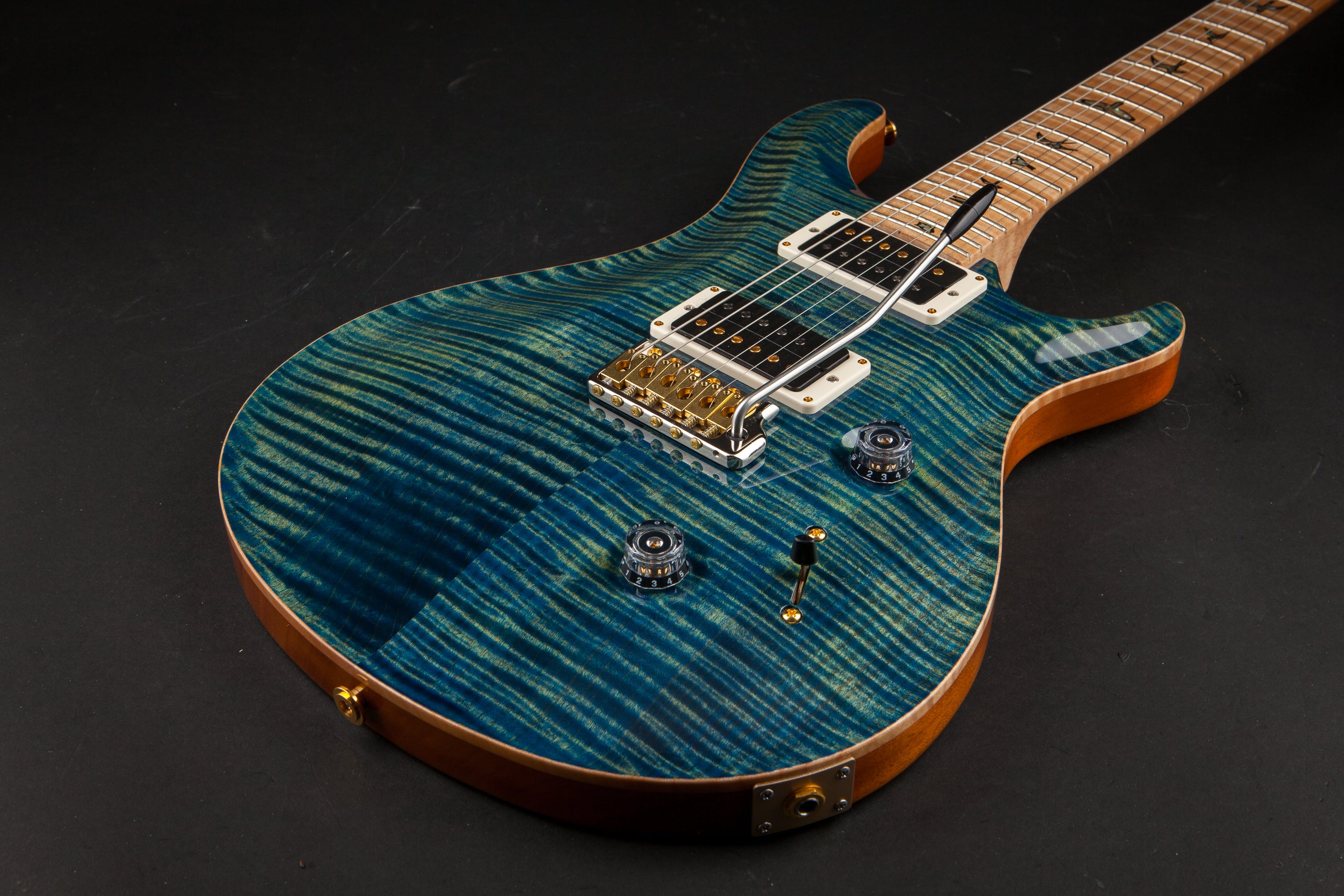 PRS Guitars: Custom 24 10-Top Limited Flame Maple Neck River Blue #243517