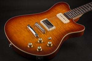 Smitty Guitars: Model 2 with Flame Maple Neck & One Piece Mahogany Back- Sunburst