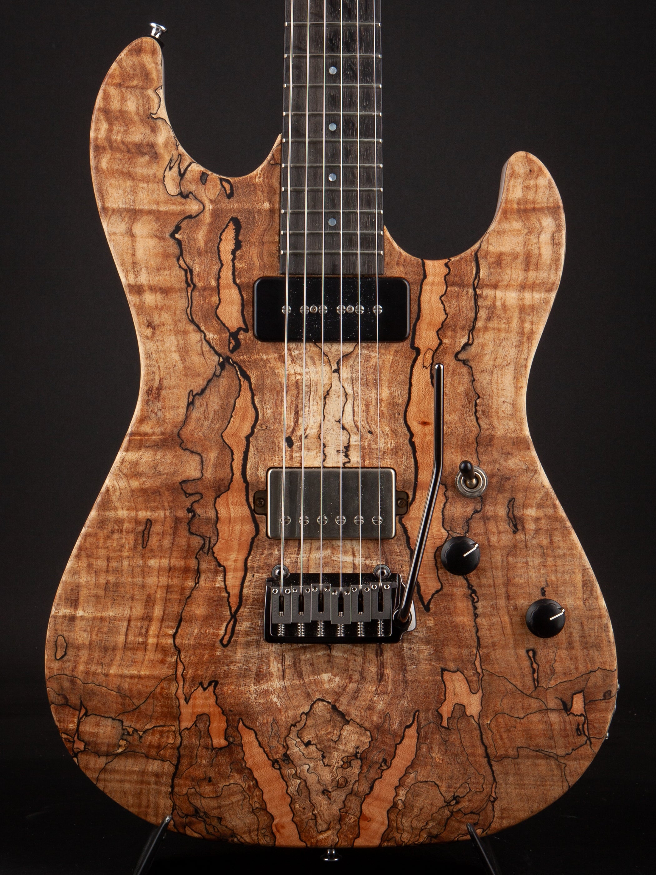 Patrick James Eggle: 96 Drop Top Spalted Maple with Bog Oak Neck #13697