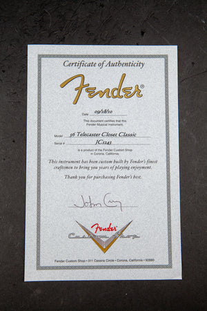 Fender Custom Shop: Masterbuilt John Cruz '56 Telecaster Closet Classic Blonde #JC1243