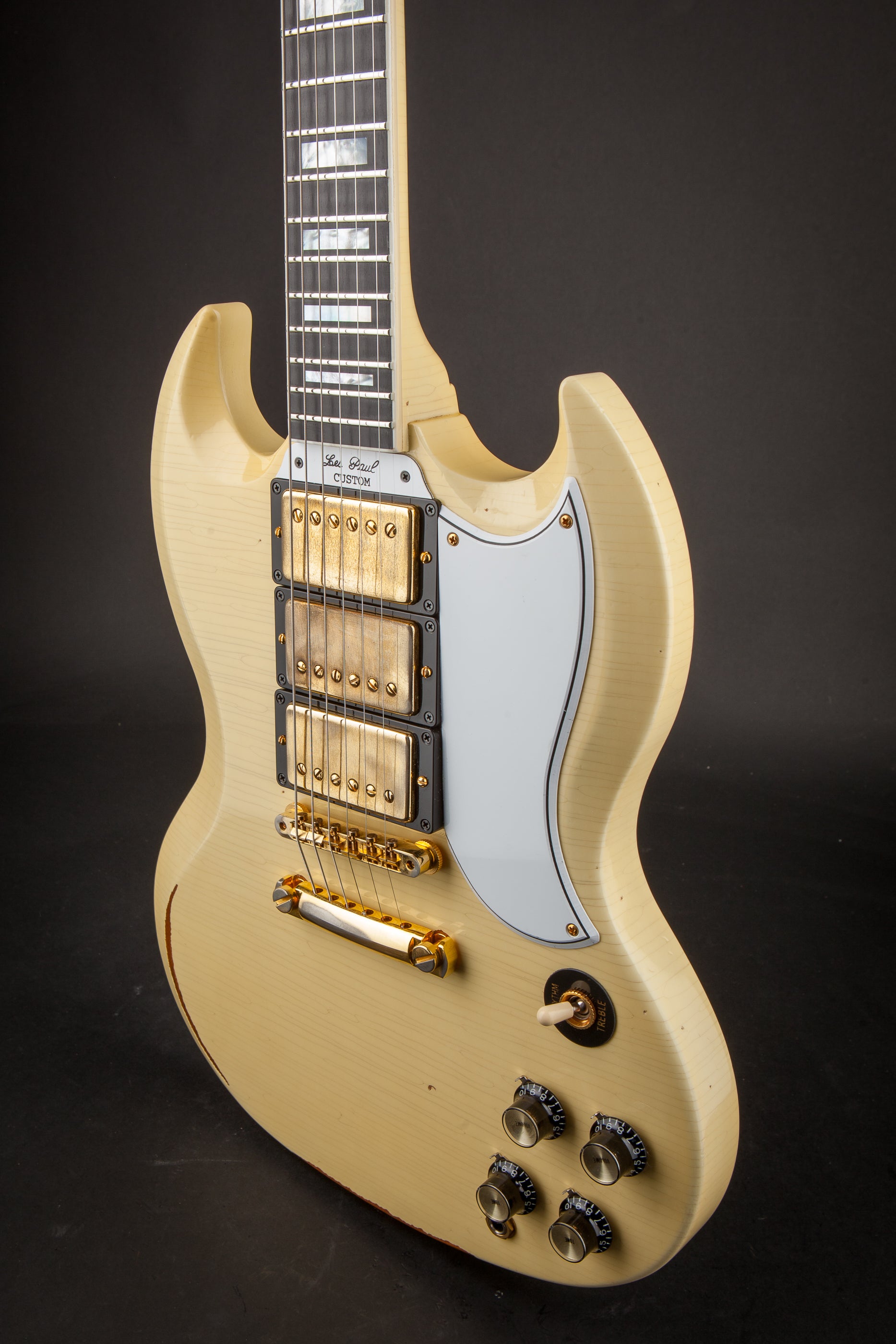 Gibson Custom Shop:Historic SG Custom 3 PU, Classic White Heavy Aged #082411