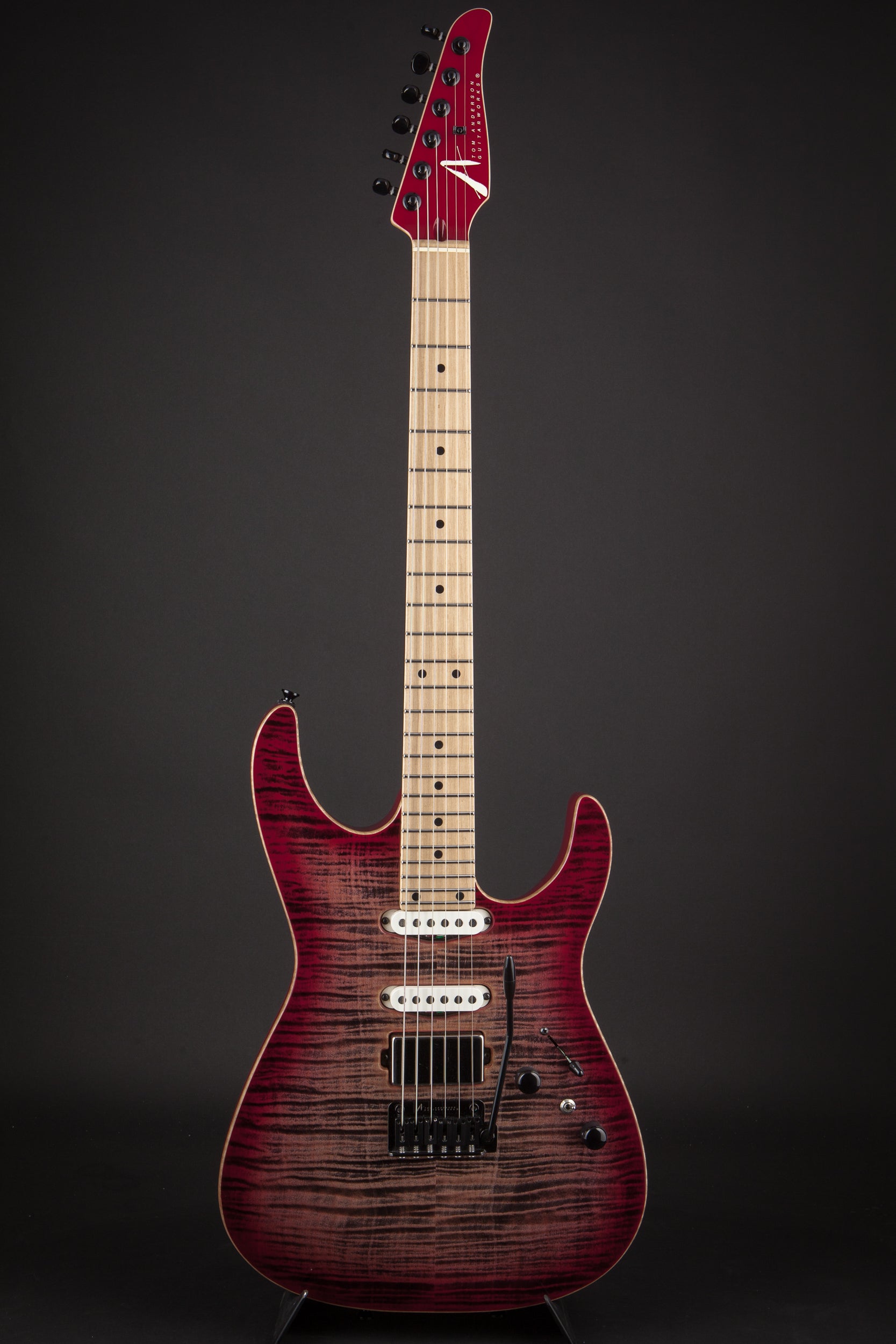 Tom Anderson Angel Natural Black to Trans Red Burst with Binding