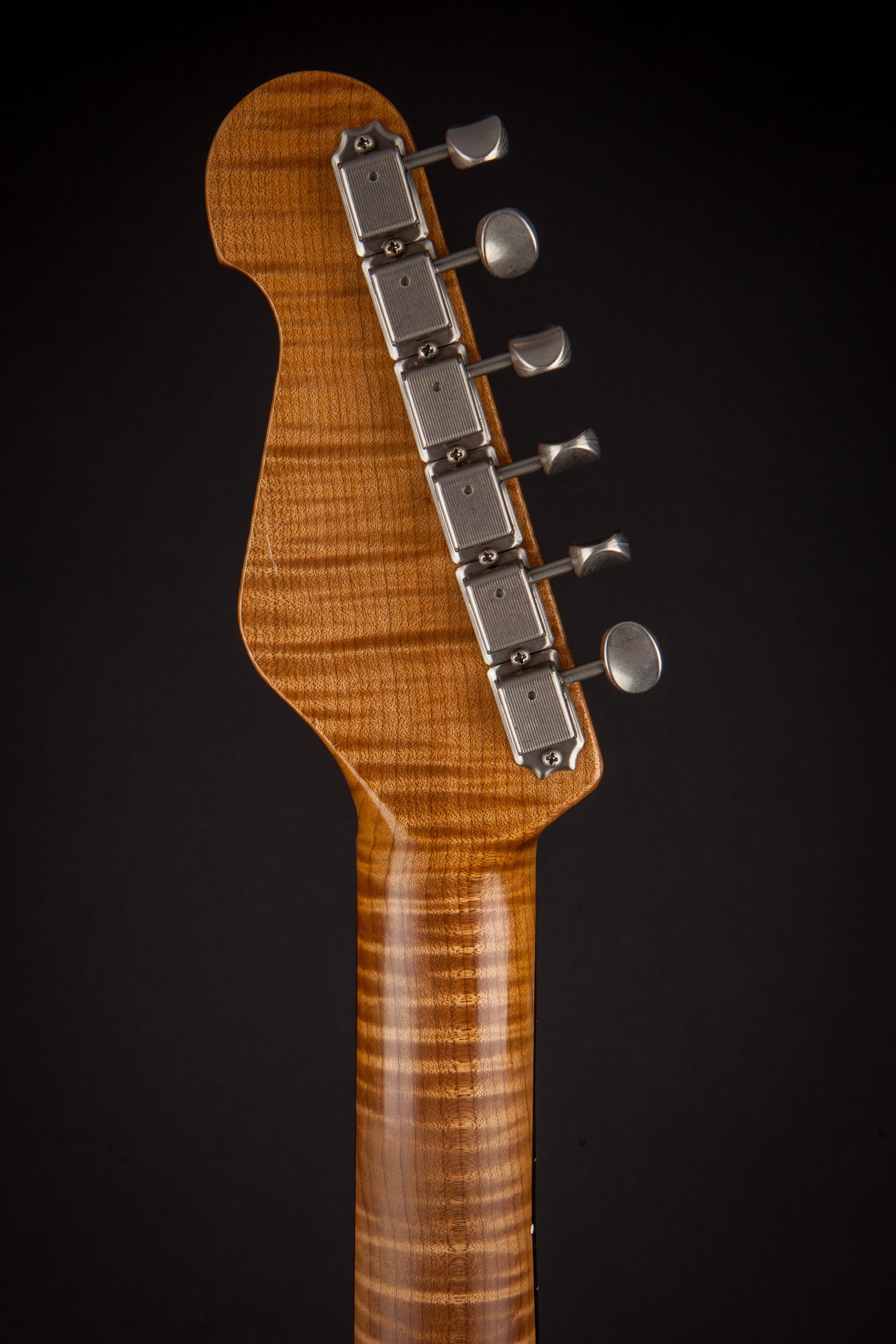 Smitty Guitars: Classic S with Roasted Flame Maple Neck 3 Tone Sunburst