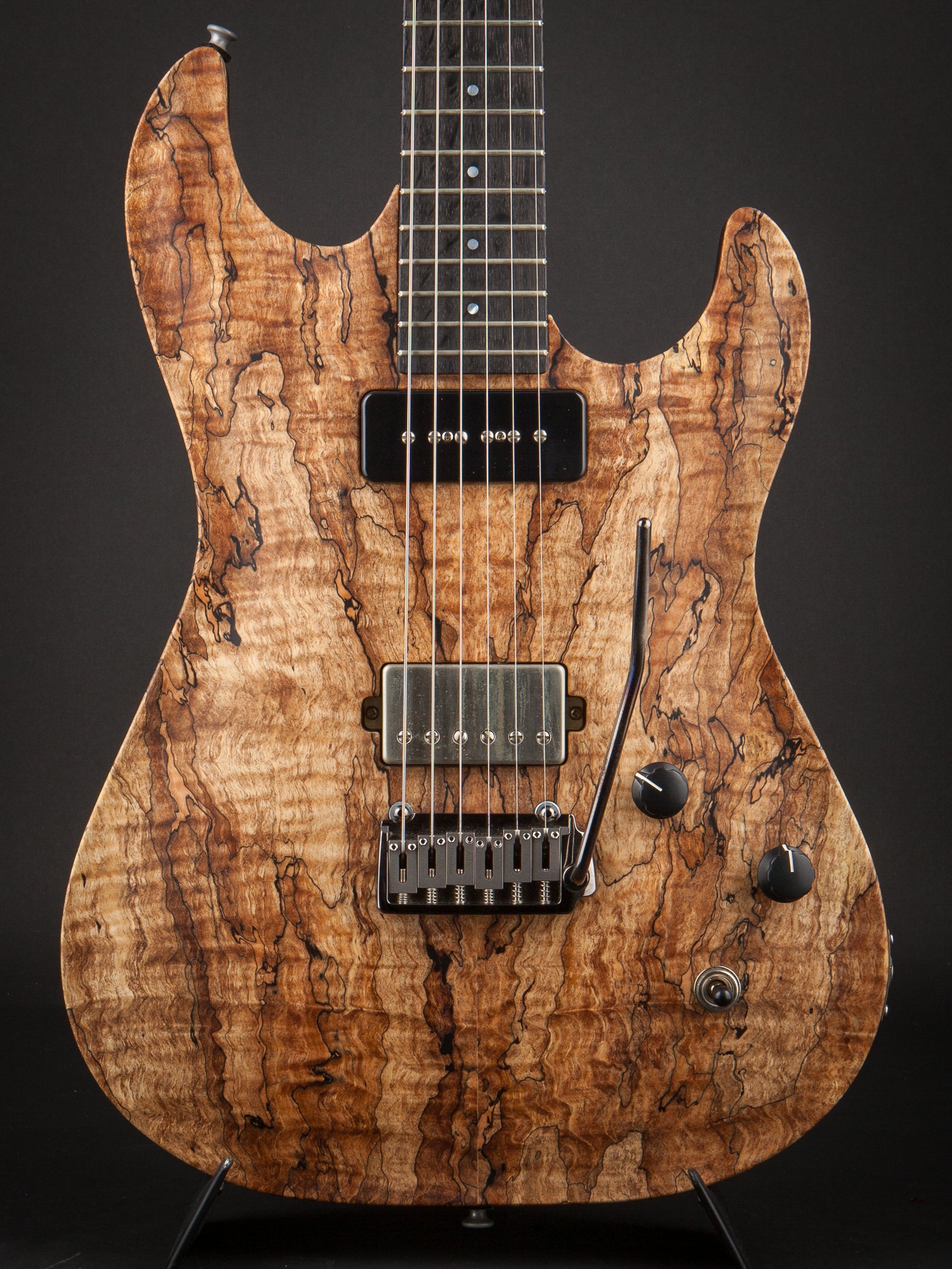 Patrick James Eggle: 96 Spalted Maple Carved Top and Bog Oak Neck #102 ...
