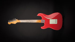 Smitty Guitars: 60's Classic S Fiesta Red with Mastergrade Roasted Flame Maple Neck