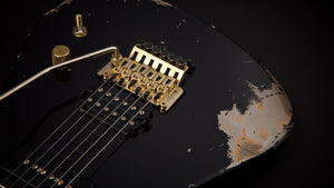 Luxxtone Guitars El Machete Black Over Shoreline Gold #0069