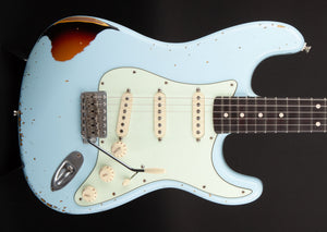 Smitty Guitars: Classic S Sonic Blue over Sunburst